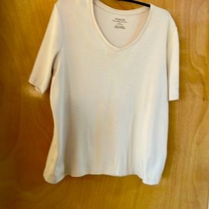 Beige or off white tee from Chico’s.